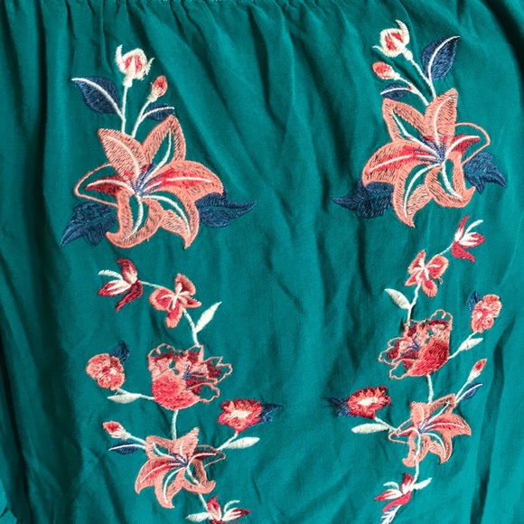 Flying tomatoe-Teal-floral Tunic-M - Picture 7 of 13